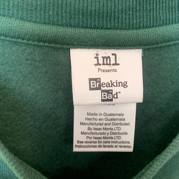 Breaking Bad Heisenberg Sweatshirt Unisex Oversize Green Pop Art Hot Topic Small - Picture 5 of 8